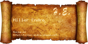 Hiller Endre névjegykártya